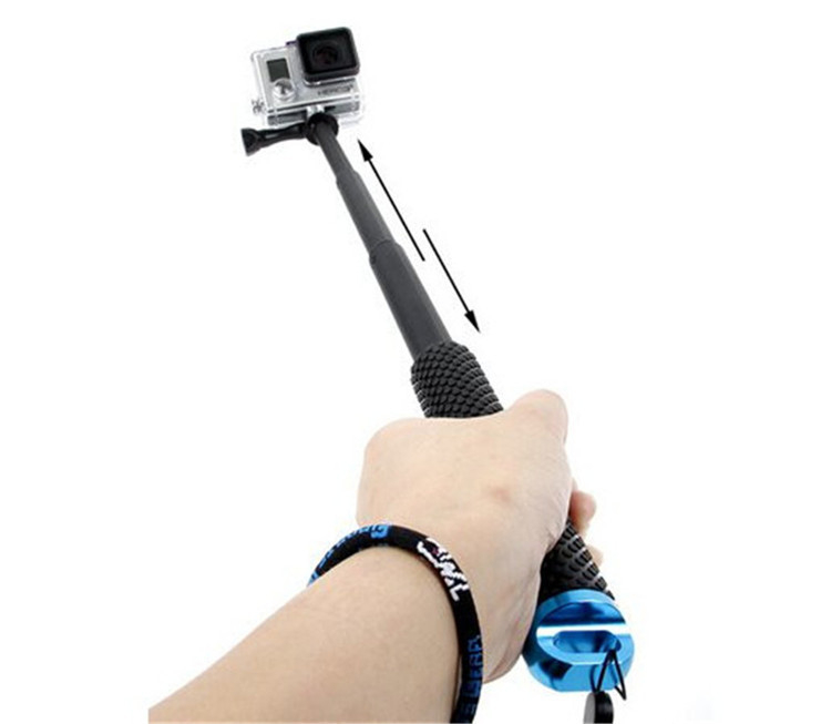 Selfie stick GoPro/Yi actionkaamerate jaoks, teleskoopne, veekindel, libisemiskindel, terasest konstruktsioon