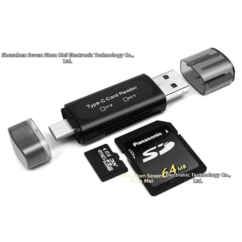 Q-02 Kahe-ühes OTG kaardilugeja SD/TF – Type-C/USB 2.0, välisseade, Windows 7 ühilduvus