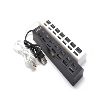 USB 2.0 7-pordiga hub andmete edastamiseks ja laadimiseks, USB kaudu toidetav, logotüübi printimine ja kohandamine saadaval