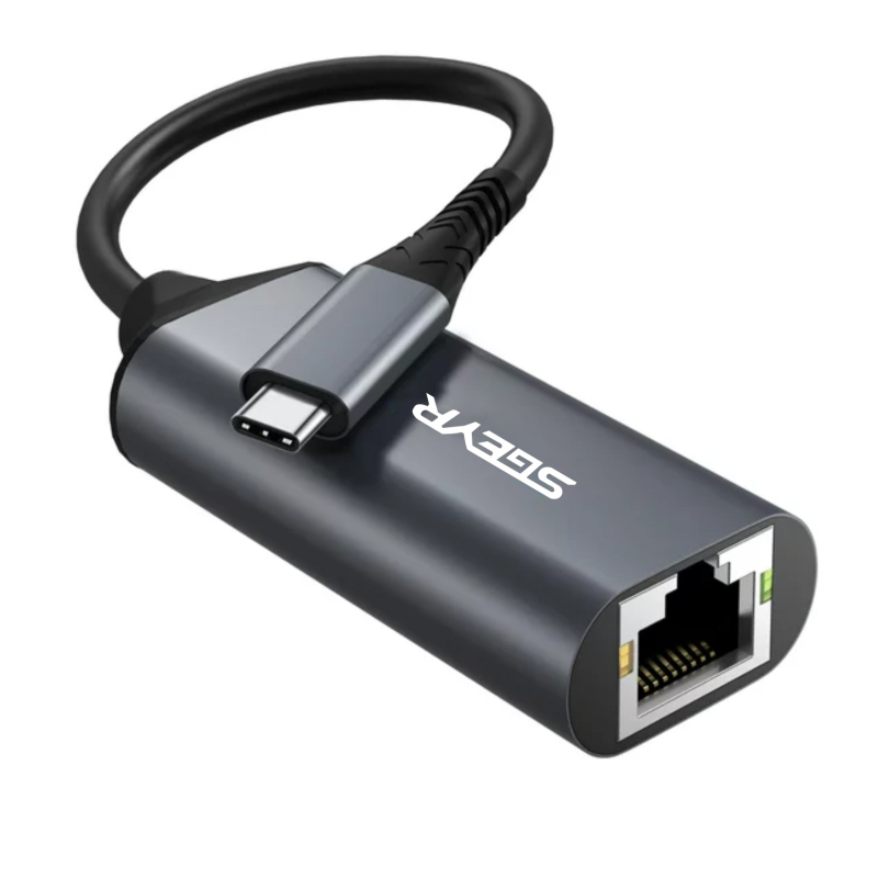 USB-C kuni RJ-45 Gigabit Ethernet adapter, draiverivaba, toetab 10/100/1000 Mbps, LED-indikaator, sobib sülearvutitega