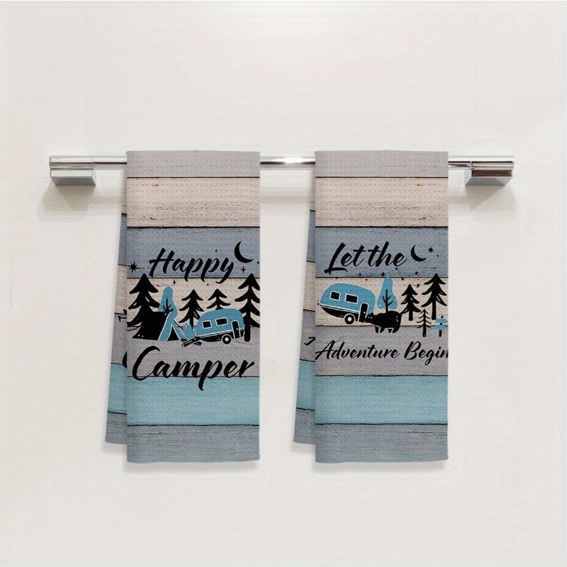 2-os osaline mikrofiiberi rätikute komplekt trükiga – köögiks, käe- ja näopuhastuseks, imav