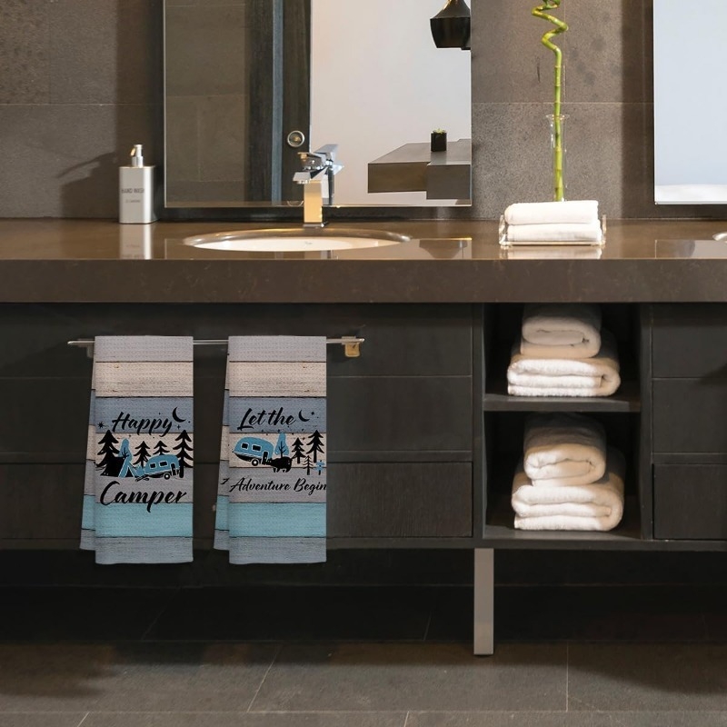 2-os osaline mikrofiiberi rätikute komplekt trükiga – köögiks, käe- ja näopuhastuseks, imav