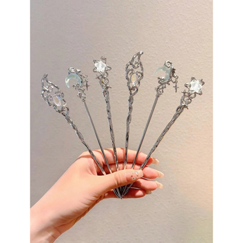 Star Hair Clip és Moon Hairpin, Modern kínai stílus, Típus: csat, Anyag: Red Bean, Termékkód: sh42430063, Kiadás: 2025 téli szezon, Kizárólagos határon átívelő export