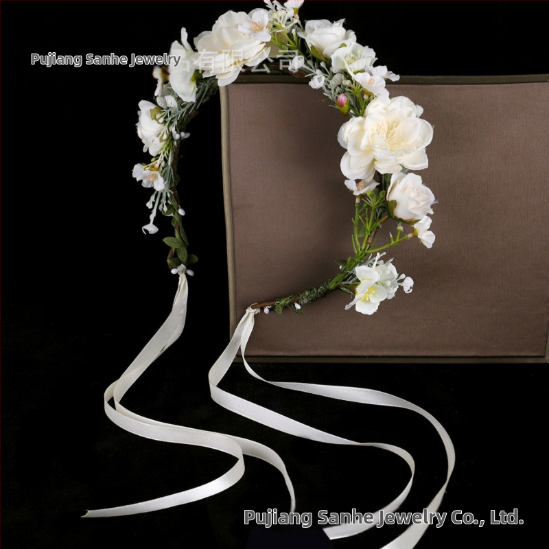 Laste lillekaar juuksepann - käsitsi kootud kangast aksessuaar, lille kuju, bränd Orchid Wreath