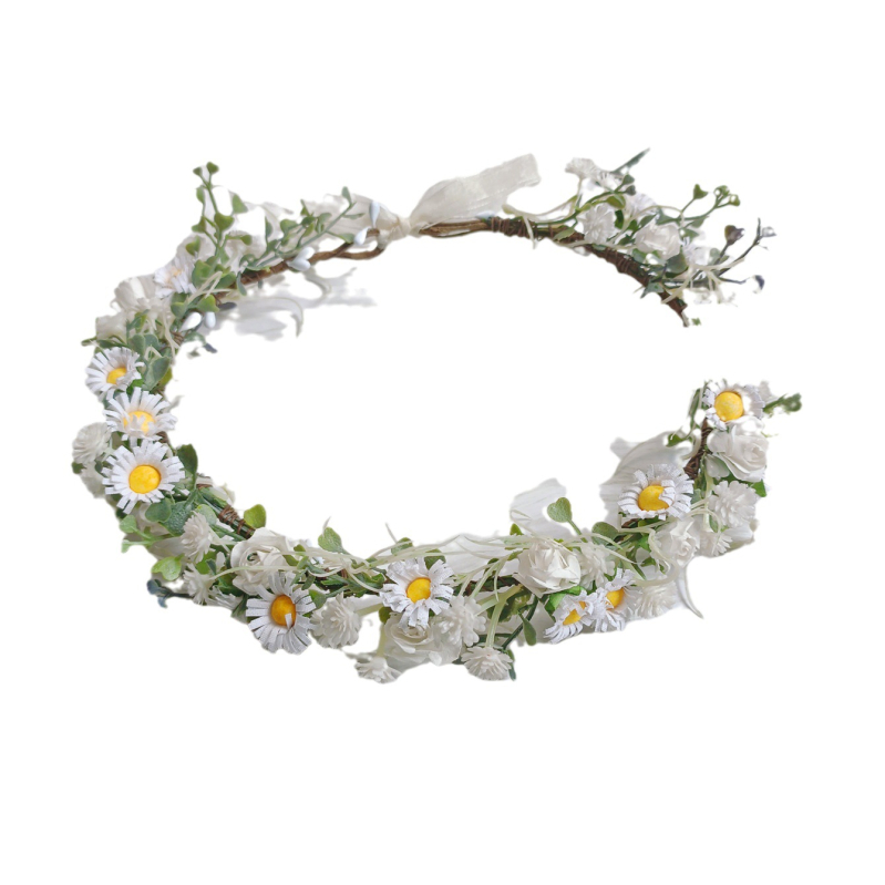 Laste juuksepein daisies ja tähtedega garland – käsitöö, plastik/resiin, Garland bränd, värske Mori stiil