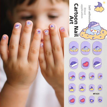 Laste küünte kleebiste komplekt – DIY küünekunst karikatuurloomade ja puuviljade mustritega, 5 g