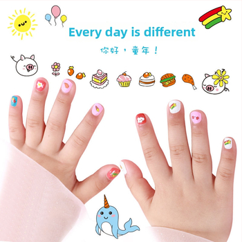 Laste küünte kleebiste komplekt – DIY küünekunst karikatuurloomade ja puuviljade mustritega, 5 g