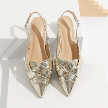 Női lapos talpú cipő - leopárd mintázat, hegyes orr, PU felsőrész, alacsony sarok, gumírozott talp