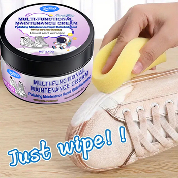 Čistiaci krém na topánky s vstavanou hubkou – viacúčelová starostlivosť, vodeodolný, odstraňovanie škvŕn, deodorant, bielenie
