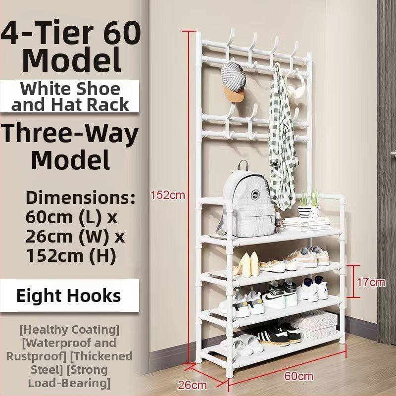 Metāla kurpju un cepuru statīvs, mūsdienīgs minimālisma stils, daudzfunkcionāls, pielāgojams pēc paraugiem, konfigurējams no 4 līdz 7 kārtām