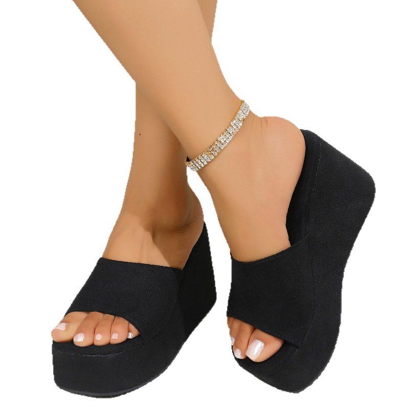 Női egypántos szandál, PU felső rész, gumitalp, hal formájú orr, egyszerű stílus, 2025 nyár