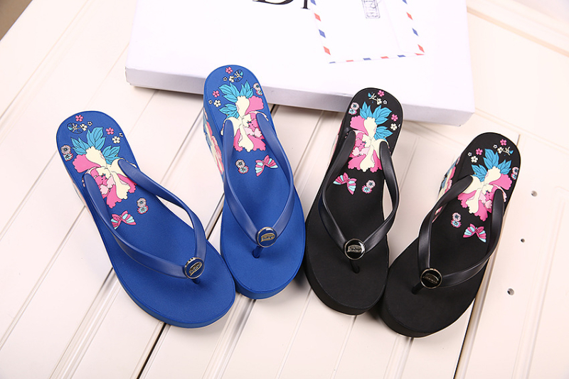 Naiste randade flip-flopid kandiga kontsaga, ülemine materjal kunst PU, ühendatud tald; massaažifunktsioon