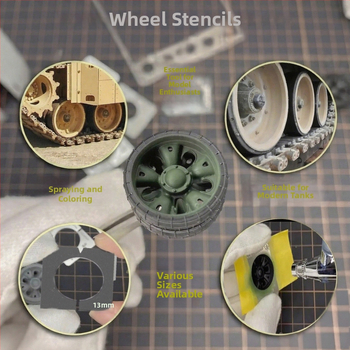 Tankimudeli värvimise tööriistad ümmarguse pritsimislaudaga, tootekood 3017A, ei imporditud.