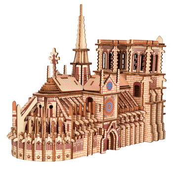 Puidust 3D Notre-Dame katedraali pusle – DIY-sõbralik, sobib 7–14-aastastele, kohandatav