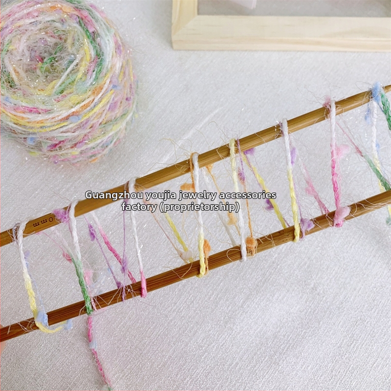 Spīdīga bumbiņas diegs adīšanai un tamborēšanai - 100 g - Youjia (YJ) - Raksta numurs 932214204381 - Produkta numurs YJ - Vasaras 2025