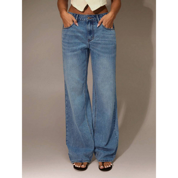 Jenas, vaba sirge joon, vooderdis, polüesteri segu, topelt vöö, tõmblukug kinnitamine