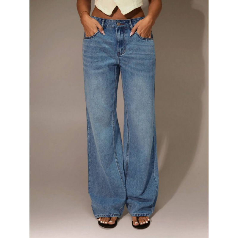 Jenas, vaba sirge joon, vooderdis, polüesteri segu, topelt vöö, tõmblukug kinnitamine