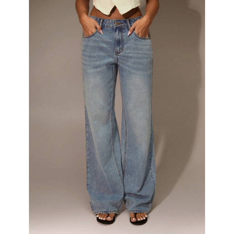 Jenas, vaba sirge joon, vooderdis, polüesteri segu, topelt vöö, tõmblukug kinnitamine