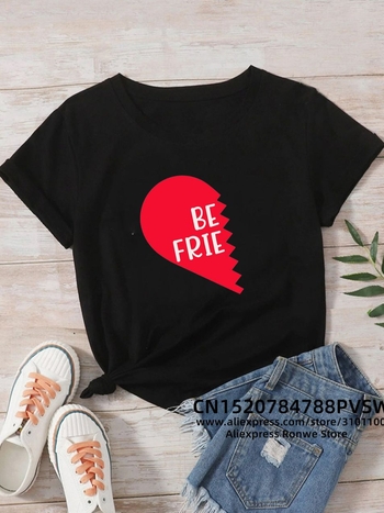 Puuvillast T-särgid naistele kirjaga "Pinky's Best Friend" L. Väljalõige