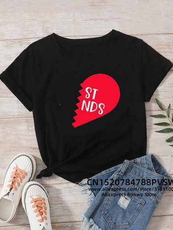 Puuvillast T-särgid naistele kirjaga "Pinky's Best Friend" L. Väljalõige