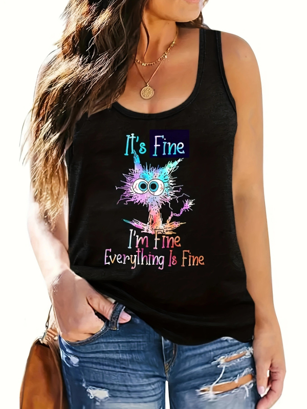 Käevarrukateta ümmarguse kaelusega trükitud T-särk | Oka Basha PL713 | Polüester, 90–95% polüesteri sisaldus | 2025. kevad