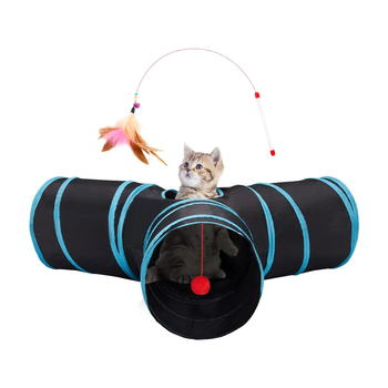 Kassi tunnelimäng, hingav kangas, siseruumides kasutamiseks, kassidele