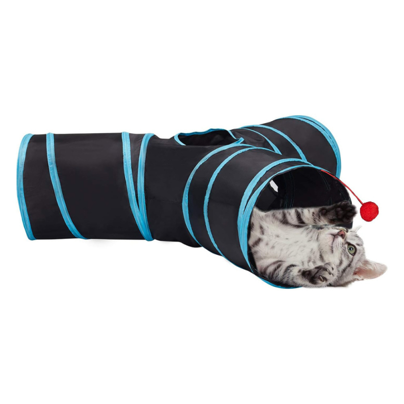 Kassi tunnelimäng, hingav kangas, siseruumides kasutamiseks, kassidele