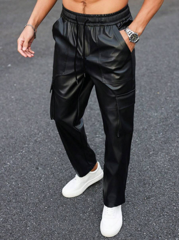 PU nahast sirged püksid madala vöökoha, igapäevaseks kandmiseks, sügis 2025