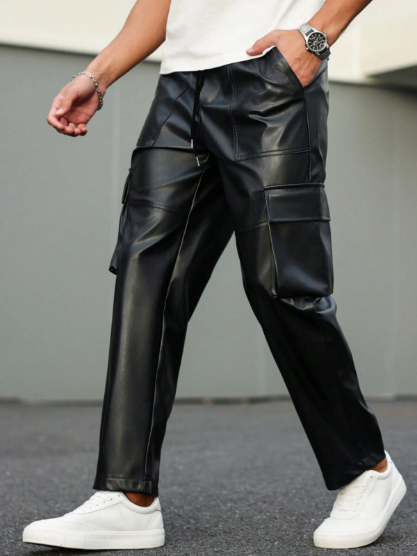 PU nahast sirged püksid madala vöökoha, igapäevaseks kandmiseks, sügis 2025