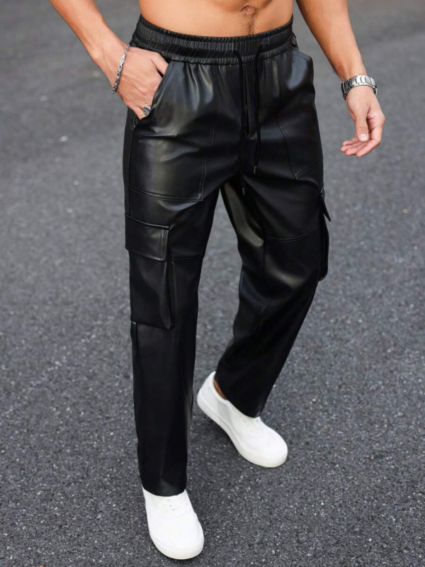 PU nahast sirged püksid madala vöökoha, igapäevaseks kandmiseks, sügis 2025