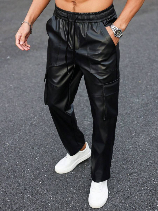 PU nahast sirged püksid madala vöökoha, igapäevaseks kandmiseks, sügis 2025