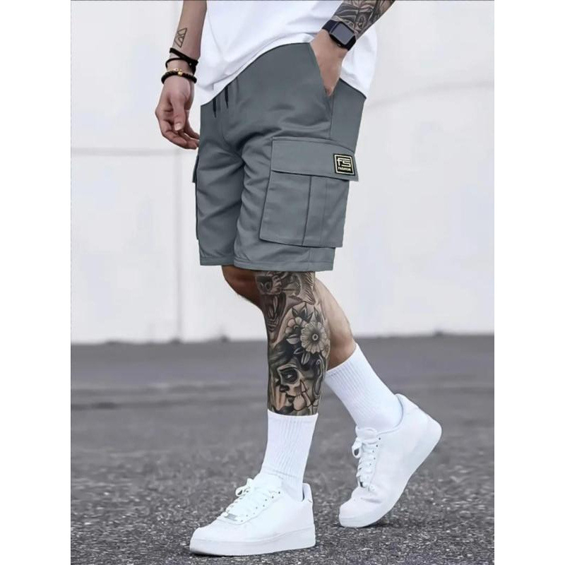 Meeste tähtedega trükiga püksid, mitme taskuga, vaba lõikega, üheksa osaga pikkus, CVC puuvillasegu