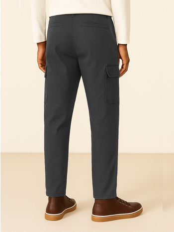 Tööpüksid mitme taskuga, sirge lõikega, 100% puuvill, keskmine talje, eesmine tõmblukk