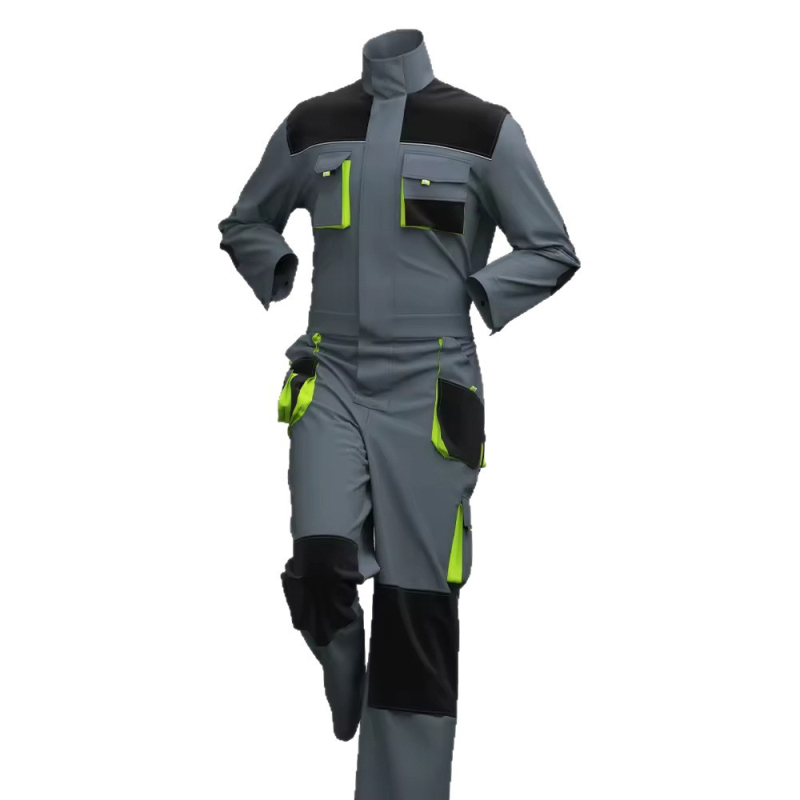 Tööriietus heijastavate ribadega — puuvillase seguga, niiskuse juhtimine, tehases, meestele