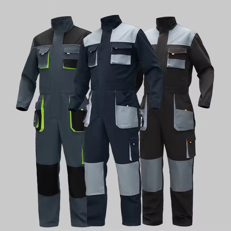 Tööriietus heijastavate ribadega — puuvillase seguga, niiskuse juhtimine, tehases, meestele