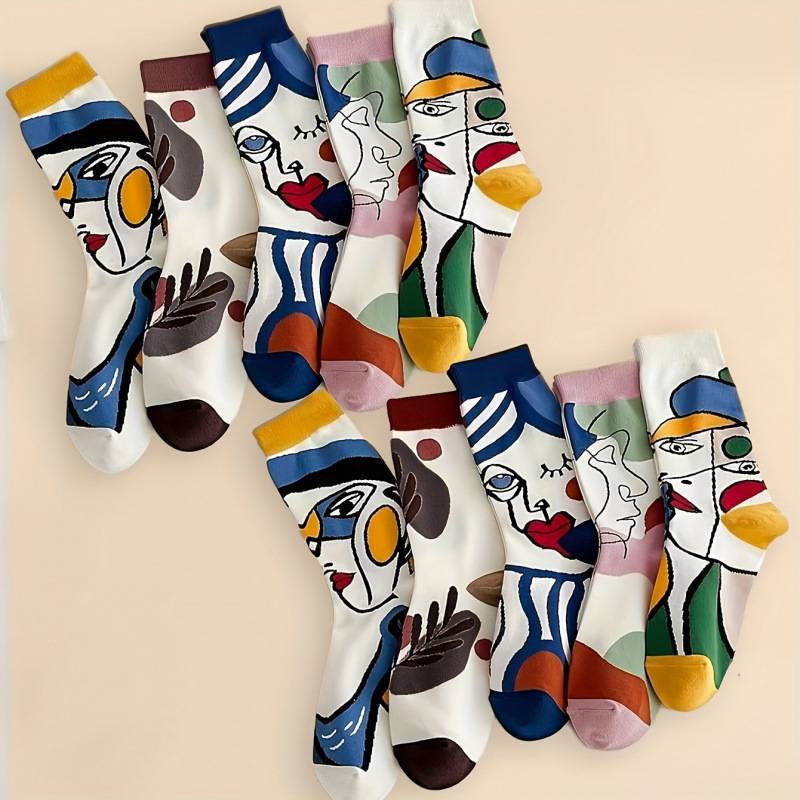 Säärised antibakteriaalsed spordisokid geomeetrilise mustriga, 95% polüester, 5% elastaan