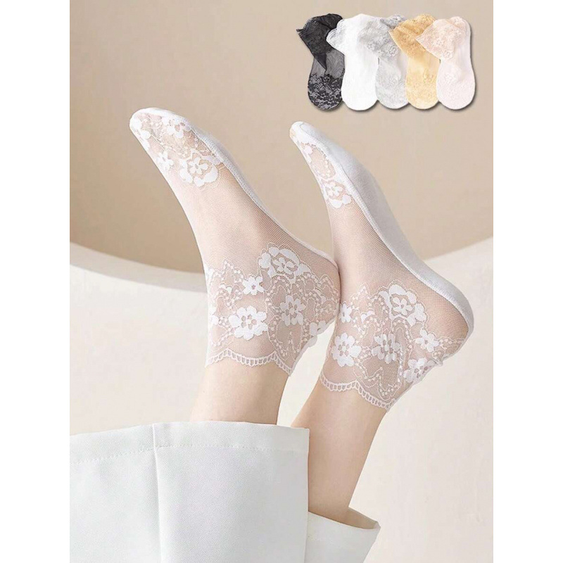 Lolita sokid läbipaistvad, nähtamatud, libisemiskindlad, säärelu pikkus, suvi