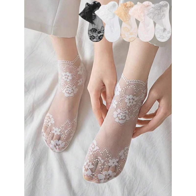 Lolita sokid läbipaistvad, nähtamatud, libisemiskindlad, säärelu pikkus, suvi