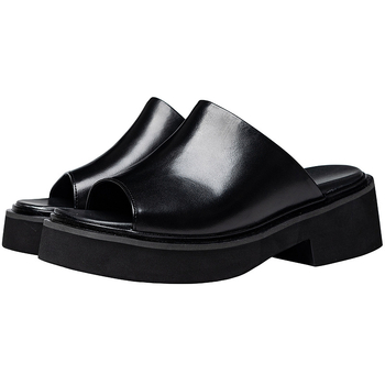 Meeste ehtne nahast platvormi flip-flopid avatud varbaga, 6 cm kõrguse tõstmine, slip-on