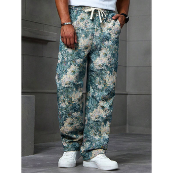 Meeste laia lõikega sportpüksid retro stiiliga, puuvillast CVC, kerget venitust, kvaliteedikontroll olemas