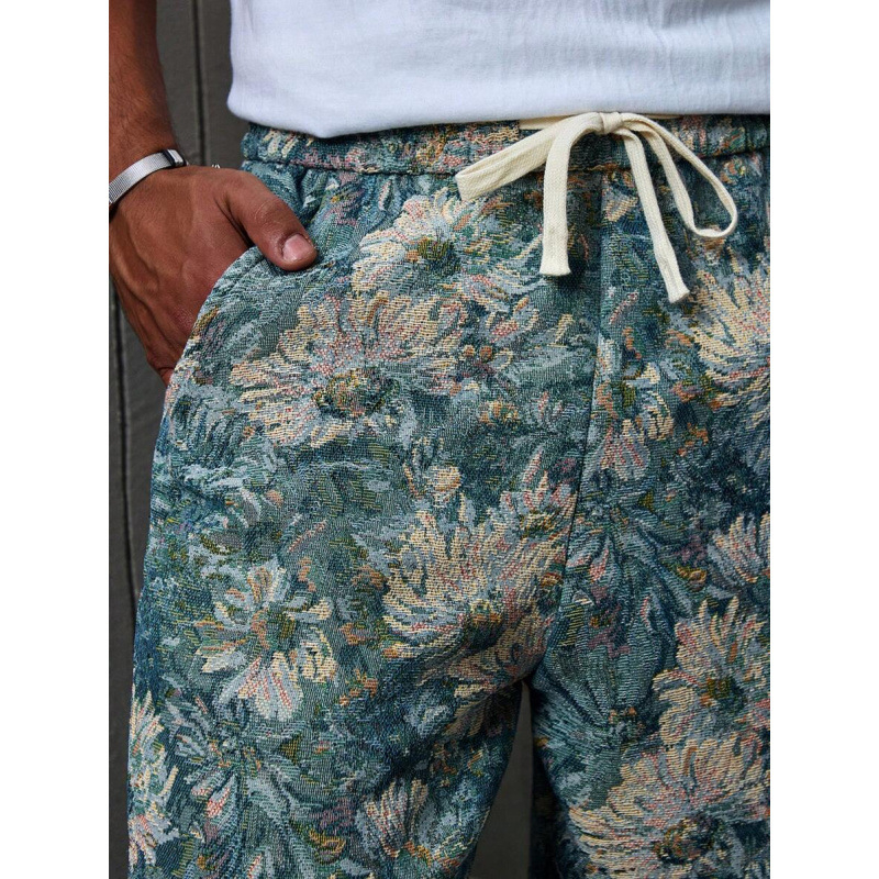 Meeste laia lõikega sportpüksid retro stiiliga, puuvillast CVC, kerget venitust, kvaliteedikontroll olemas