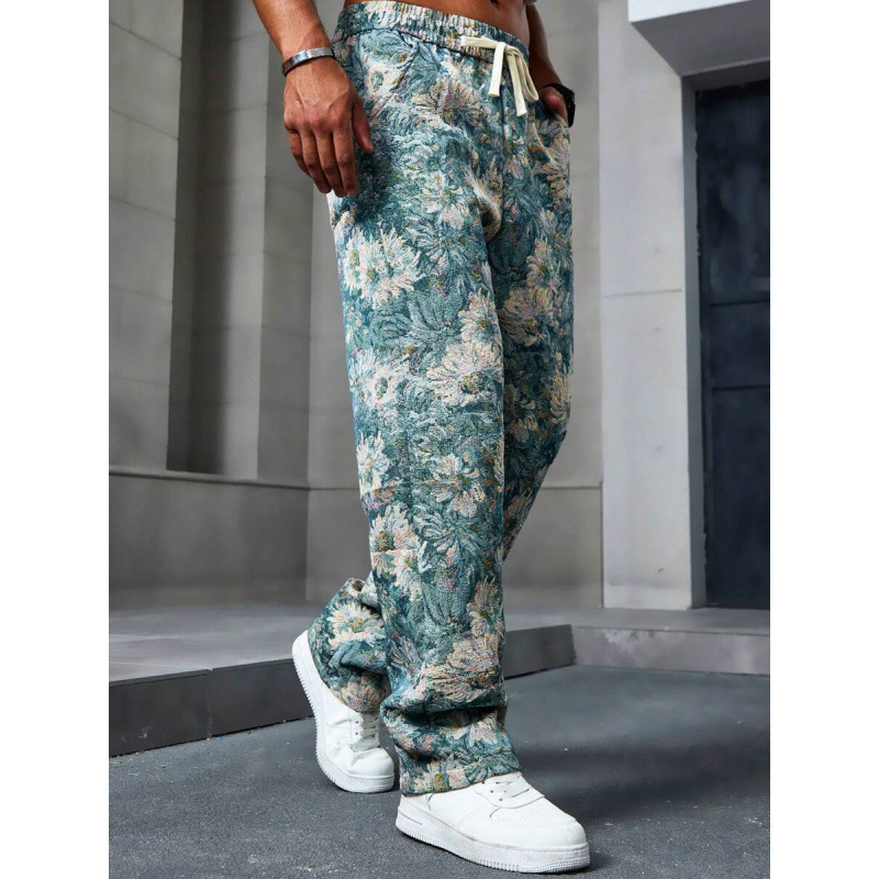 Meeste laia lõikega sportpüksid retro stiiliga, puuvillast CVC, kerget venitust, kvaliteedikontroll olemas