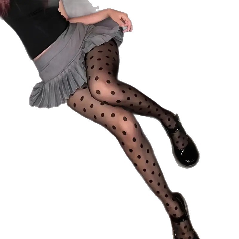 Õhukesed nailonist sukkpüksid täppidega džakardimustriga igapäevaseks kandmiseks