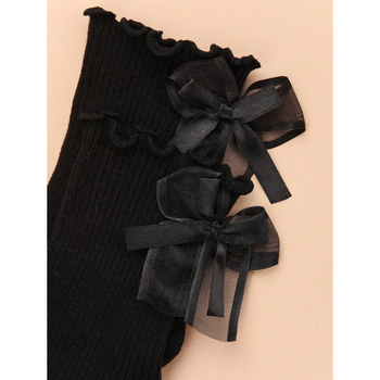 Põlvepikkused spordisokid – liblika sõlme muster, higi imav, 100% peamine kangas