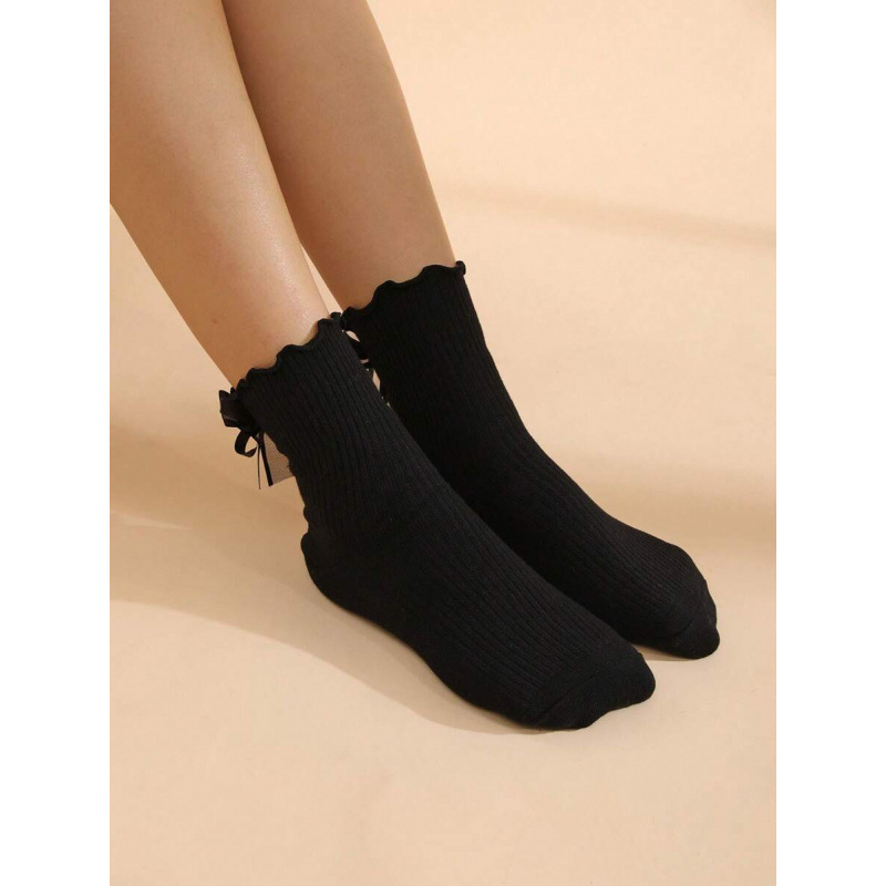 Põlvepikkused spordisokid – liblika sõlme muster, higi imav, 100% peamine kangas