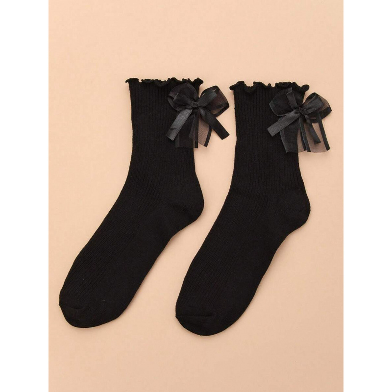 Põlvepikkused spordisokid – liblika sõlme muster, higi imav, 100% peamine kangas