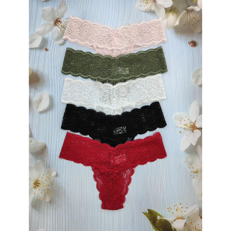 Naiste aluspüksid madala talje, pits, fliis materjal, 3D muster, bambuse vooder