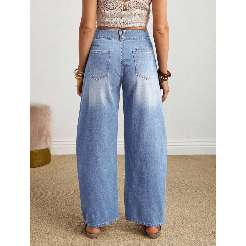 Naiste denim teksad, sirge lõikega, vabalt istuv, nööriga kinnitusega, fliisvooder, polüesteri segu