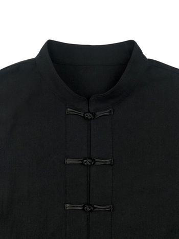 Meeste Tang-stiilis särk, kõikide aastaaastate jaoks, puuvill-lina segu, pikad varrukad, hiina stiilis igapäevane