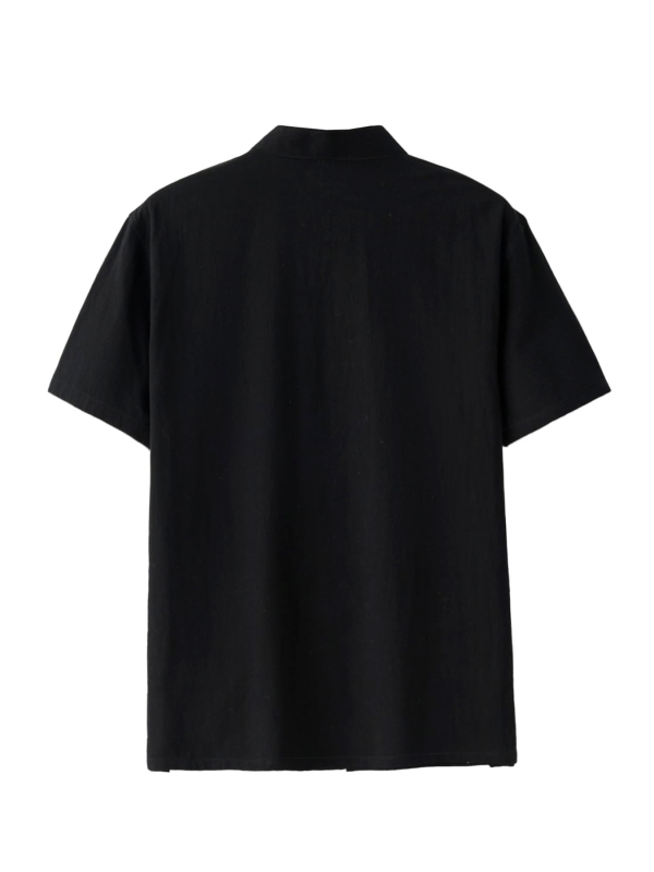 Meeste Tang-stiilis särk, kõikide aastaaastate jaoks, puuvill-lina segu, pikad varrukad, hiina stiilis igapäevane